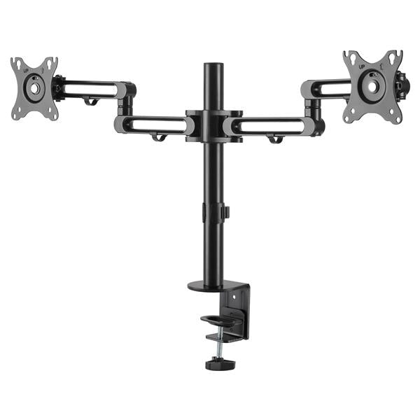 StarTech.com Desk Mount Dual Monitor Arm, Desk Clamp VESA Compatible Monitor Mount for up to 32 Displays, Ergonomic Articulating Monitor Arm, Height Adjustable/Tilt/Swivel/Rotating - Double Monitor Arm (ARMDUAL3) Monteringssæt 2 skærme Op til 32