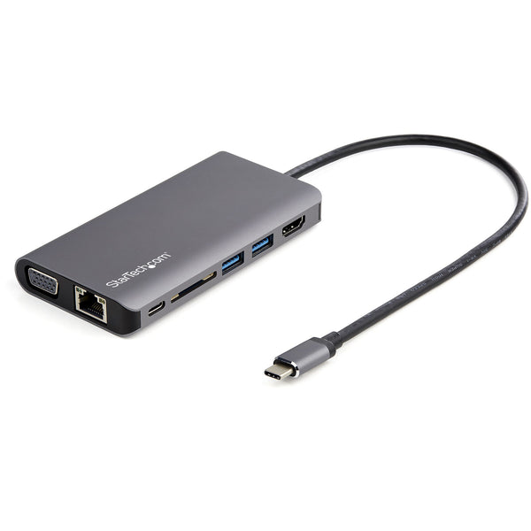 StarTech.com USB C Multiport Adapter, USB-C Mini Travel Dock w/ 4K HDMI or 1080p VGA, 100W PD Pass-Through, 3x USB, SD, GbE, Audio Dockingstation