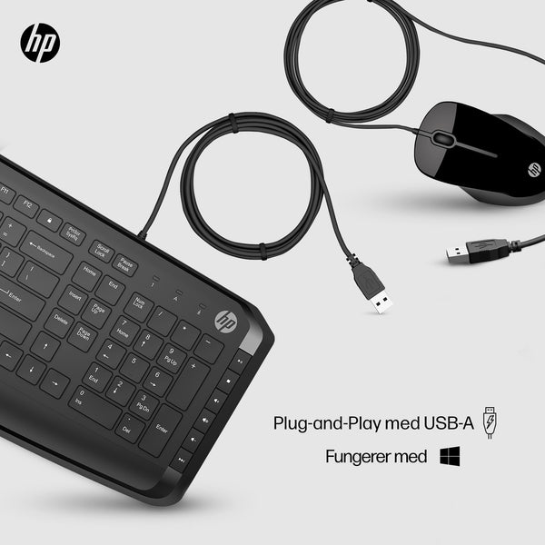 HP 250 Tastatur og mus-sæt Kabling