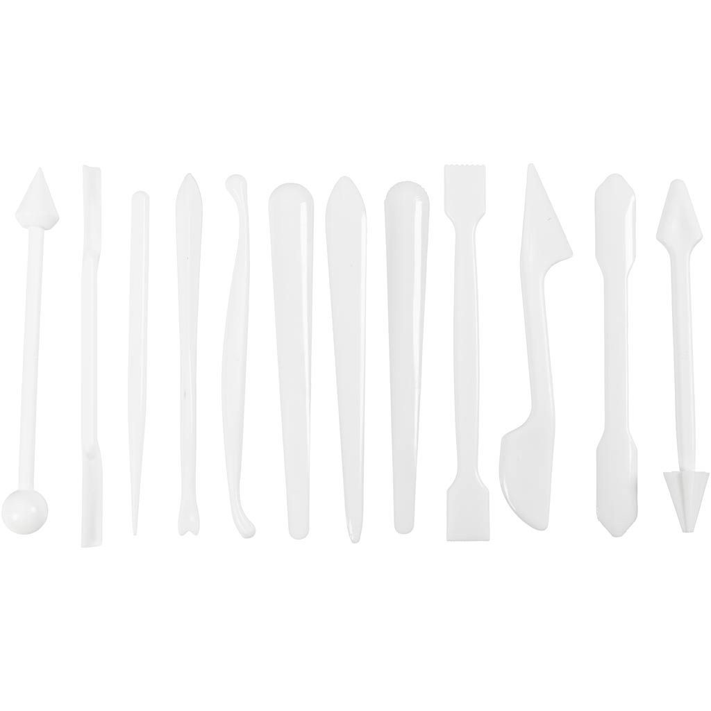Modellérpinde, str. 12,7-14,3 cm, hvid, 12 stk./ 1 pk.