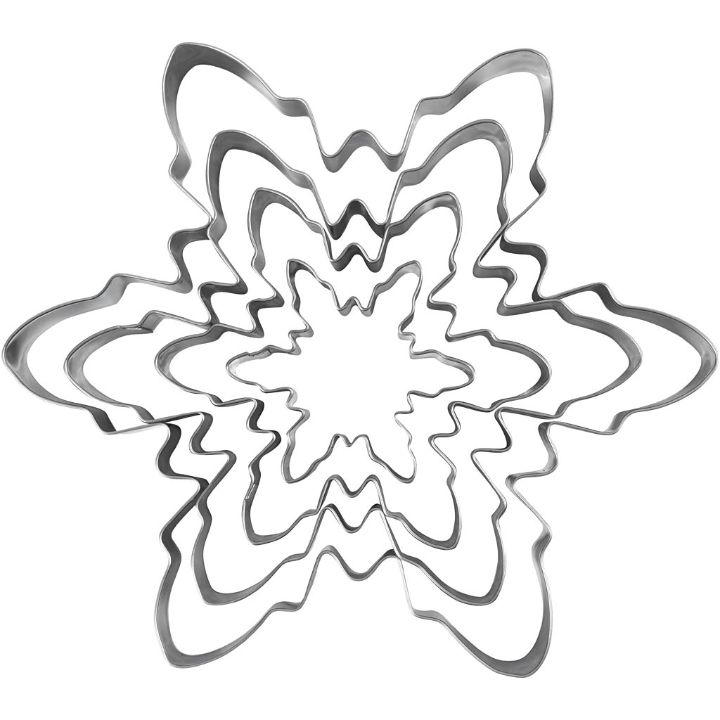 Udstiksforme, Snefnug, H: 2,5 cm, str. 6-16,5 cm, 1 stk./ 1 pk.