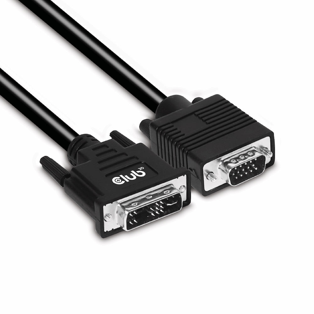 Club 3D Adapter 12+5 pin analog DVI han -> 15 pin HD D-Sub (HD-15) han 3 m