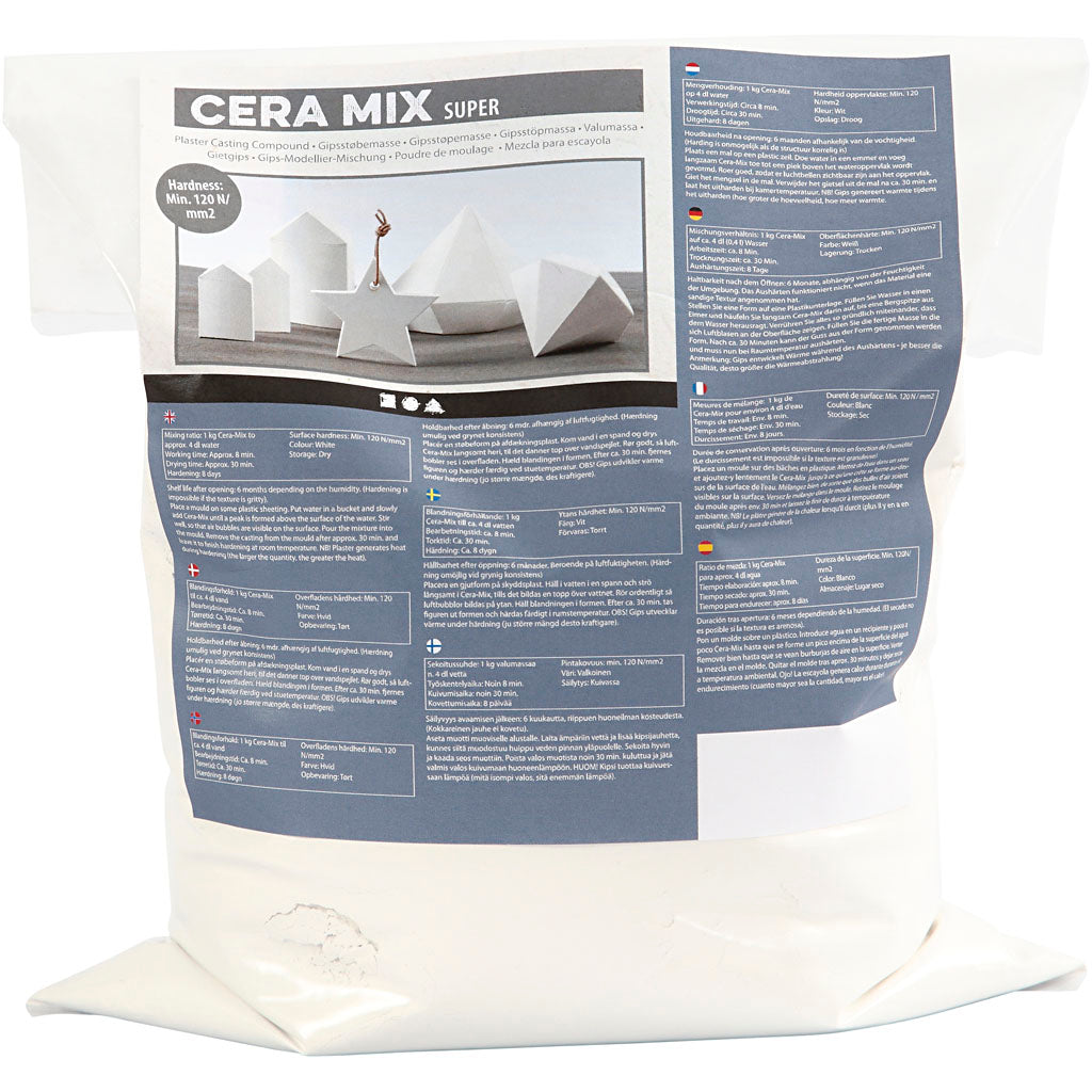Cera-Mix Super Støbemasse, hvid, 5 kg/ 1 pk.
