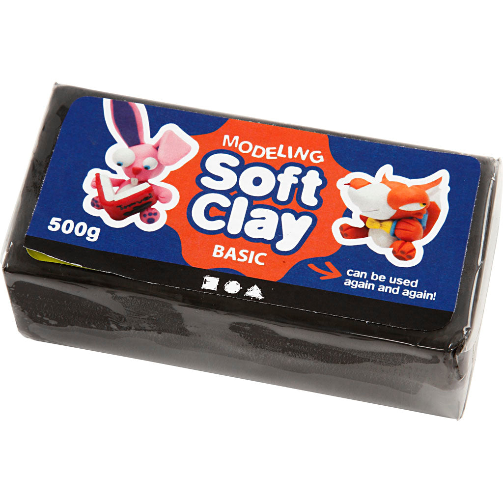 Modellervoks, str. 13x6x4 cm, sort, 500 g/ 1 pk.