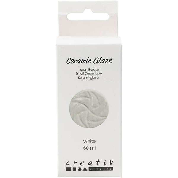 Keramikglasur, 984-1101 °C, dækkende, white, 60 ml/ 1 ds.