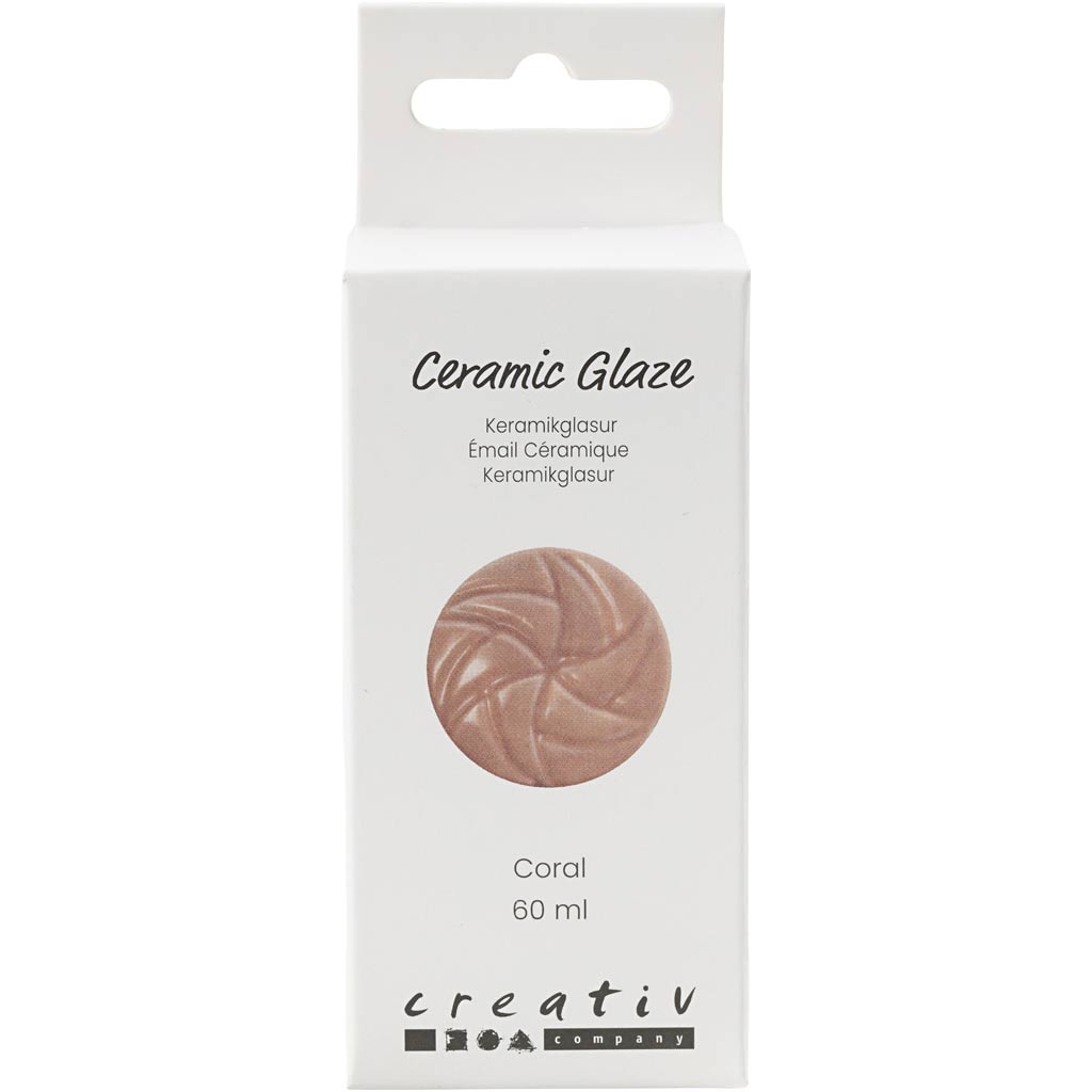 Keramikglasur, 984-1101 °C, dækkende, Coral, 60 ml/ 1 ds.