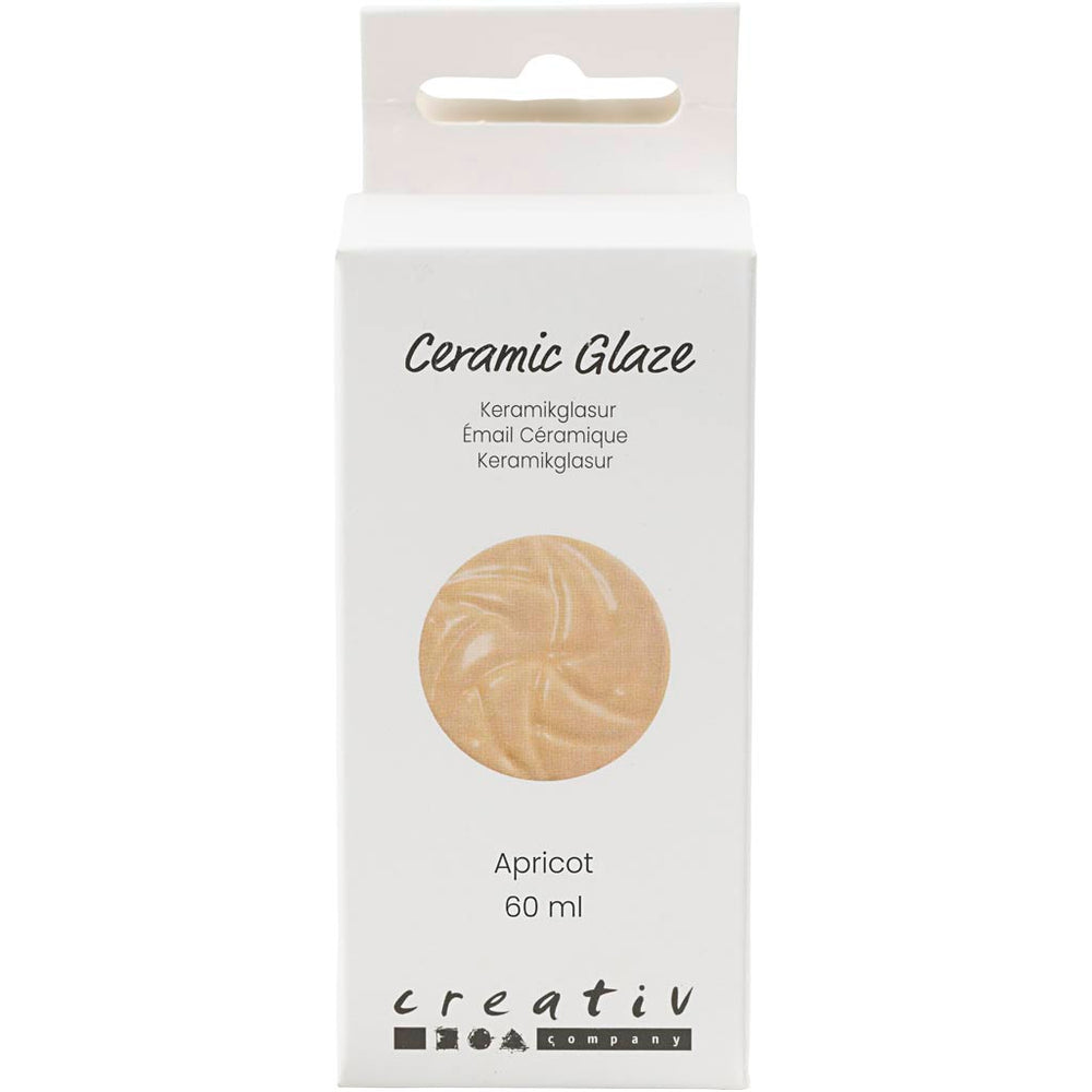 Keramikglasur, 984-1101 °C, dækkende, Apricot, 60 ml/ 1 ds.