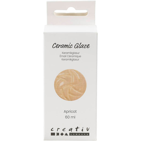 Keramikglasur, 984-1101 °C, dækkende, Apricot, 60 ml/ 1 ds.