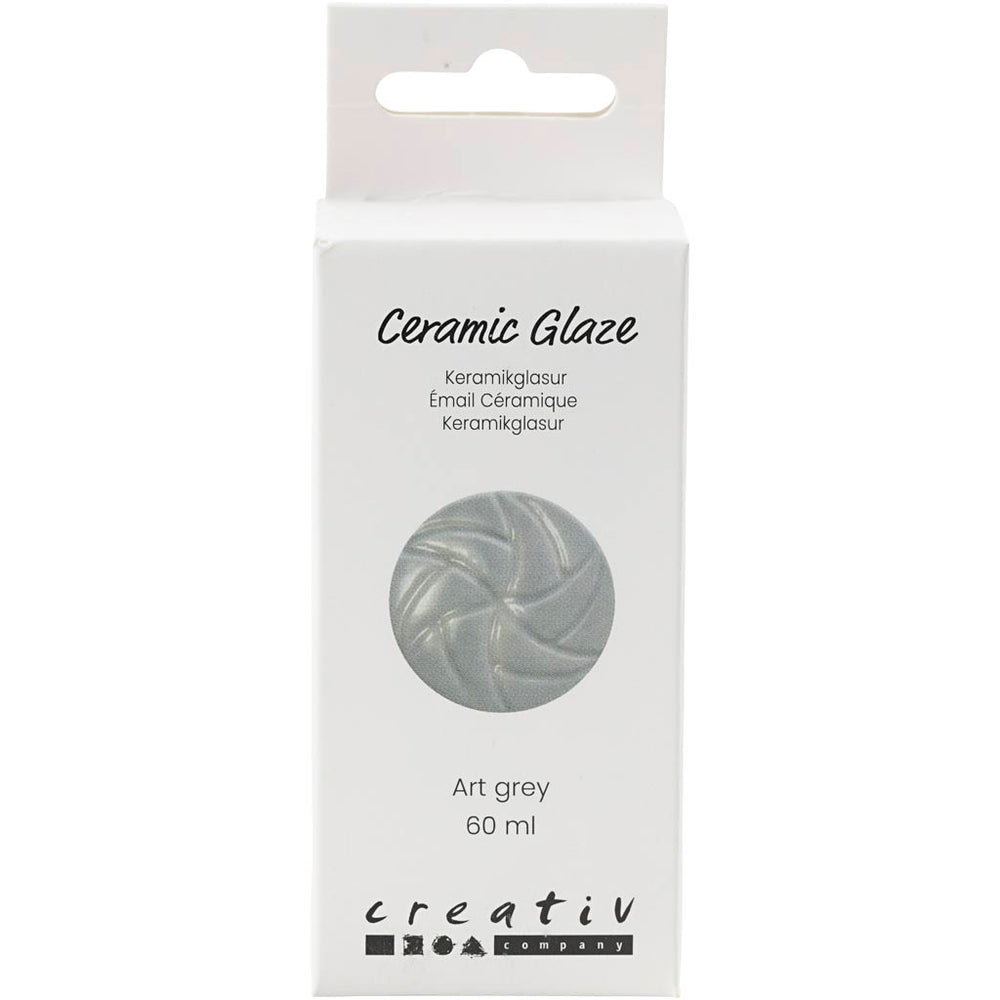 Keramikglasur, 984-1101 °C, dækkende, Art Grey, 60 ml/ 1 ds.