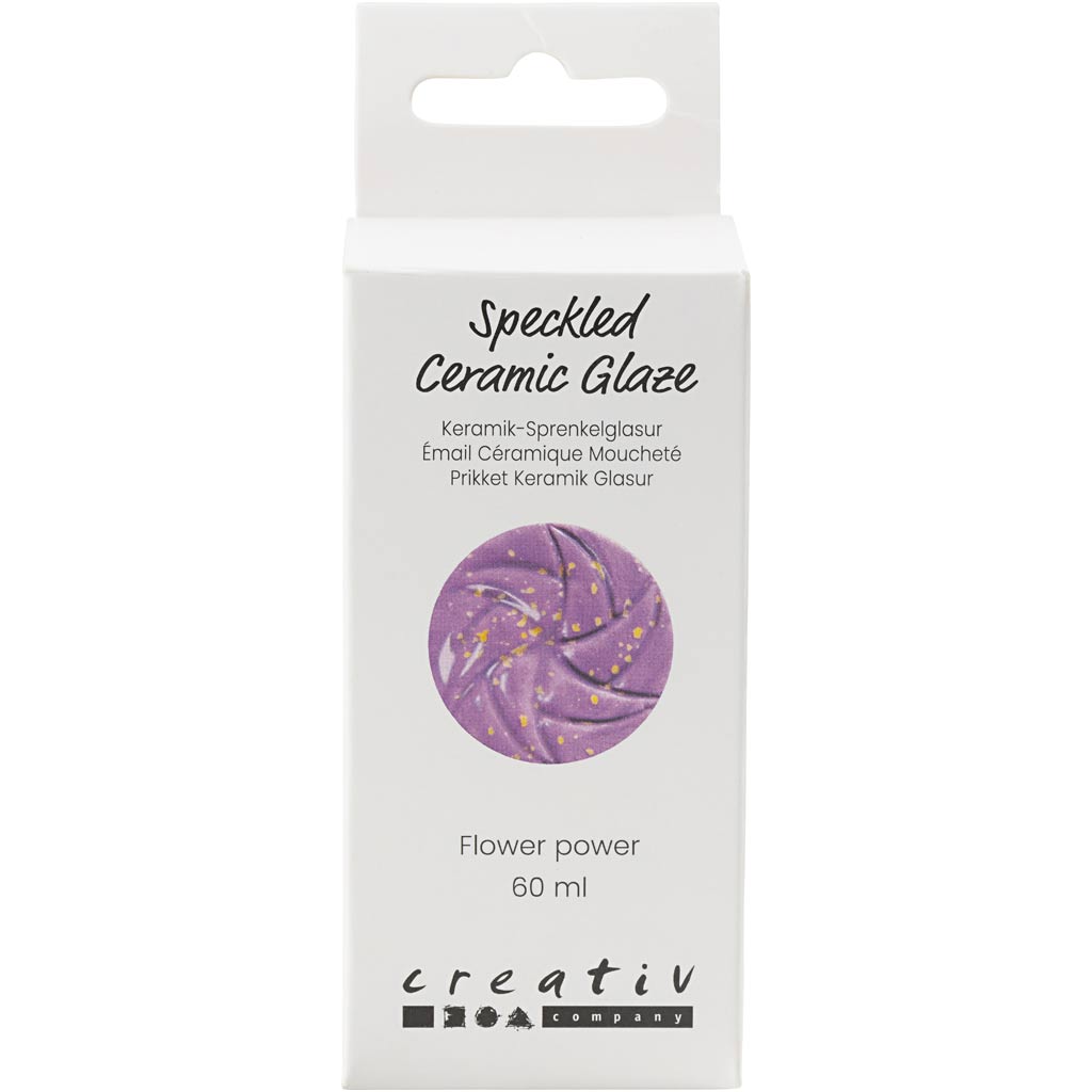 Prikket Keramikglasur, 999-1060 °C, dækkende, Flower Power, 60 ml/ 1 ds.