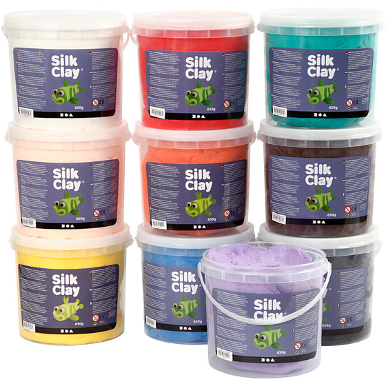 Silk Clay®, ass. farver, 10x650 g/ 1 pk.