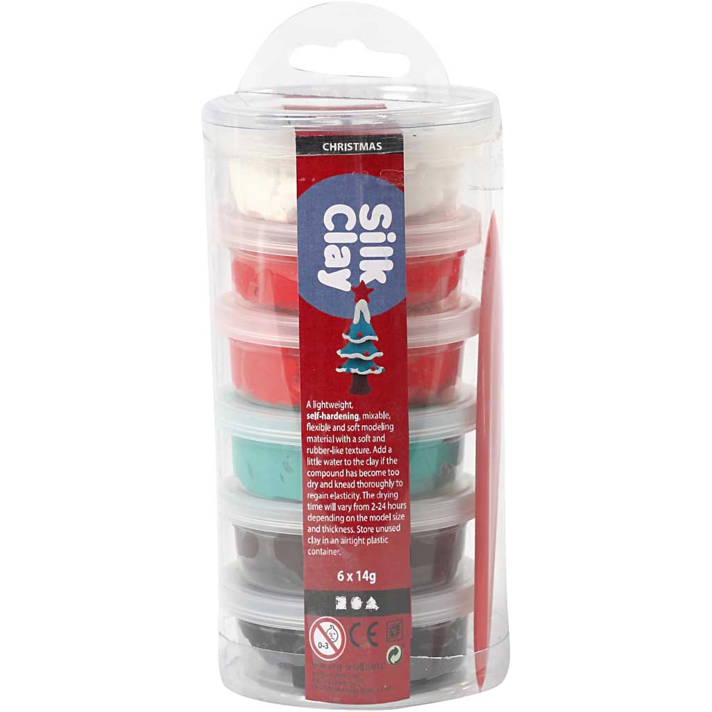 Silk Clay®, julefarver, 6x14 g/ 1 pk.