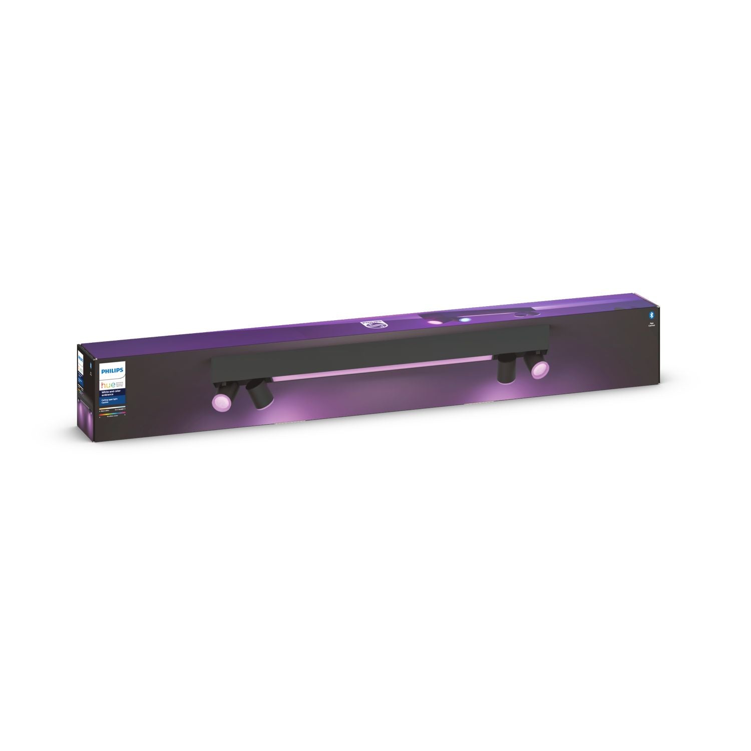 Philips Hue White & Color Amb. BT Centris Spot 4 flg. sw 4200lm & Dimmschalter