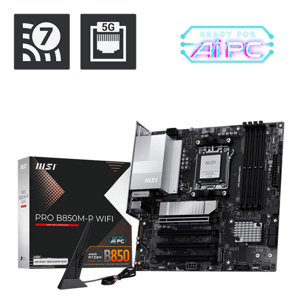MSI PRO B850M-P WIFI AMD B850 Sokkel AM5 micro ATX