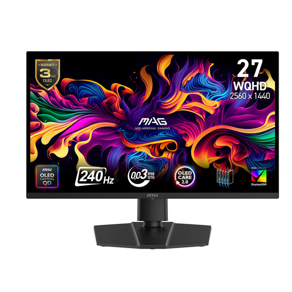 MSI MAG 271QP QD-OLED X24 computerskærm 67,3 cm (26.5) 2560 x 1440 pixel Wide Quad HD Sort