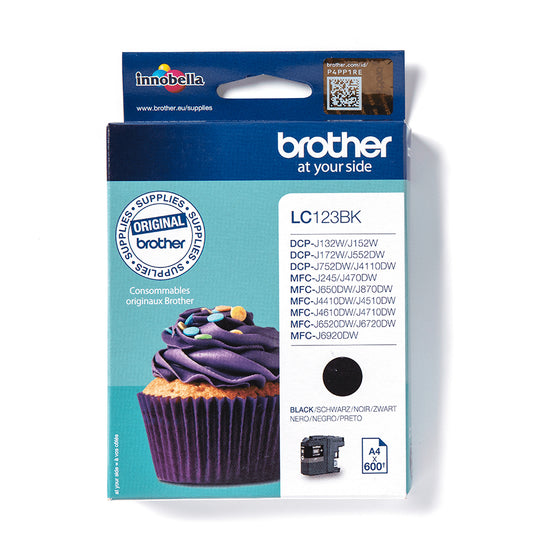 Brother LC 123BK Sort 600 sider Blæk