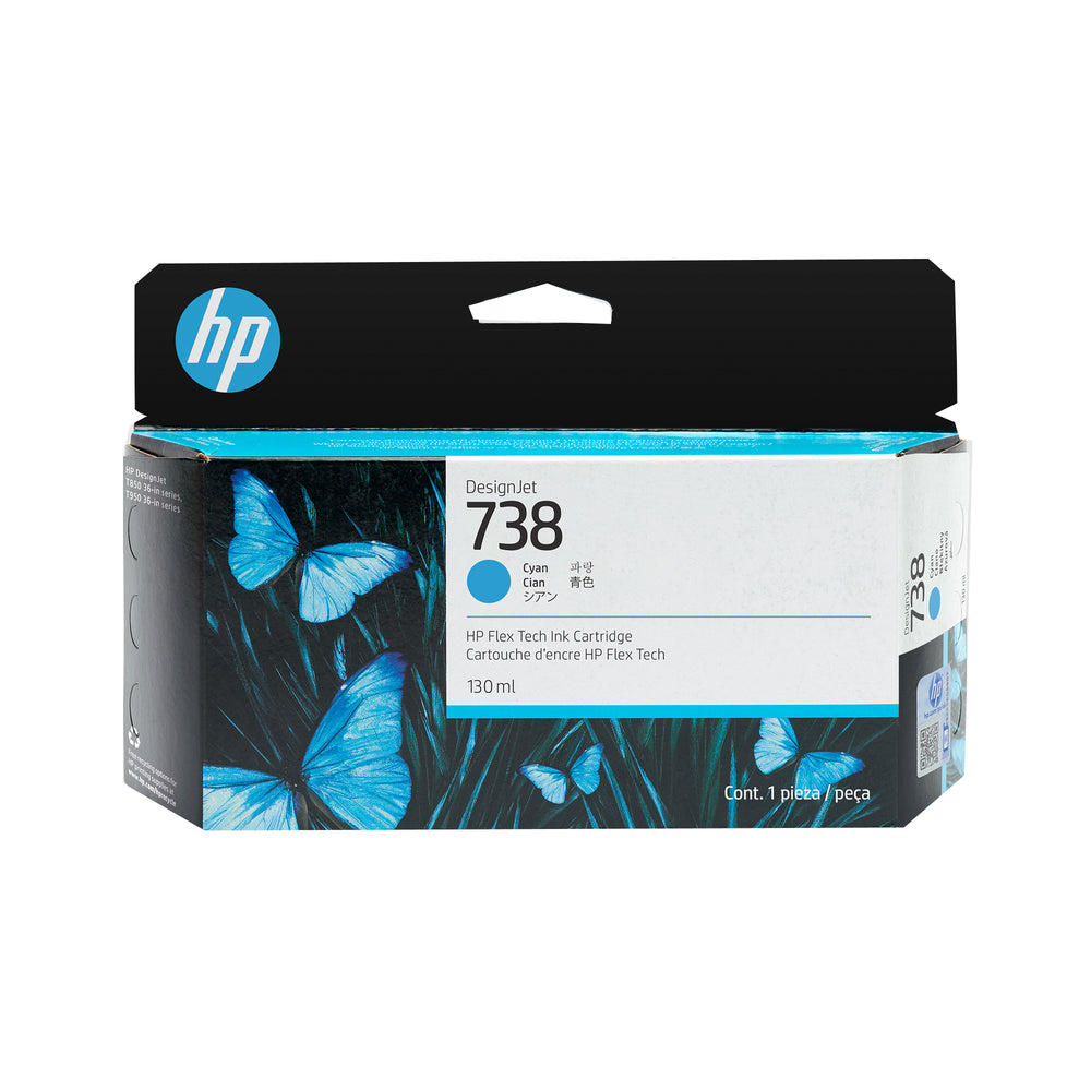HP 738 Cyan Blæk