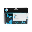 HP 738 Cyan Blæk