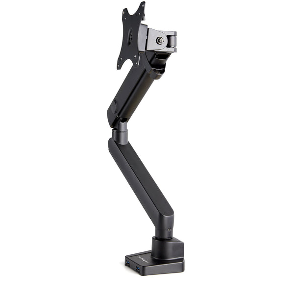 StarTech.com Desk Mount Monitor Arm with 2x USB 3.0 ports, Slim Full Motion Adjustable Single Monitor VESA Mount up to 17.6lbs (8kg) Display, Ergonomic Articulating Arm, Desk Clamp/Grommet - One-touch Adjustment (ARMSLIM2USB3) Monteringssæt LCD-display/ku