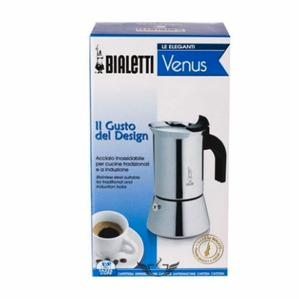 Italiensk Kaffekande Bialetti NEW VENUS Sølvfarvet Træ Rustfrit stål