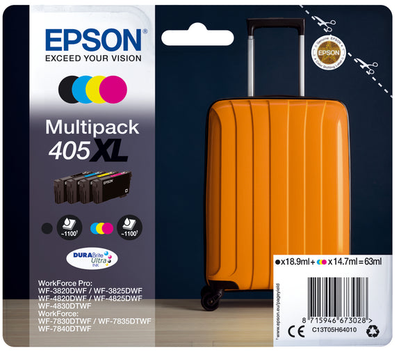 Epson 405XL Multipack Sort Gul Cyan Magenta Blæk C13T05H64010