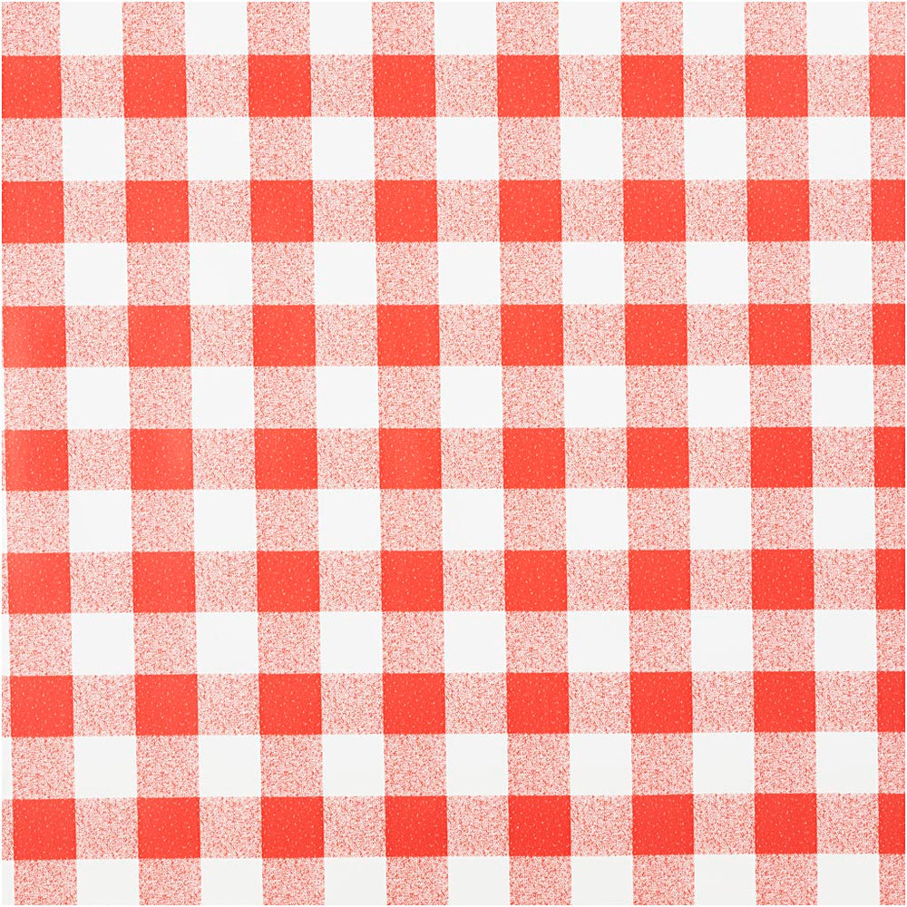 Kraftig Voksdug i Rød og Hvid Tern - 140 cm x 20 m