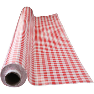 Kraftig Voksdug i Rød og Hvid Tern - 140 cm x 20 m