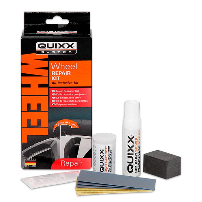 Fælgreparationssæt sølv - fjern ridser på alu-fælge, Quixx