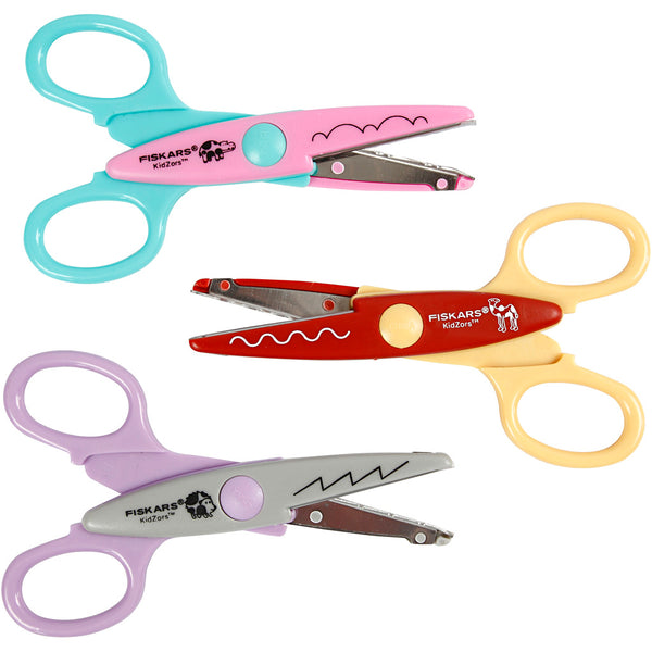 Fiskars Kidzors™ Mønstersakse, flodhest, kamel og pindsvin, 3 stk./ 1 pk.
