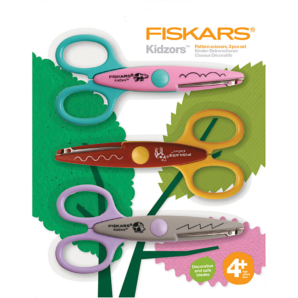 Kidzors™ Mønstersakse, flodhest, kamel og pindsvin, 3 stk./ 1 pk.