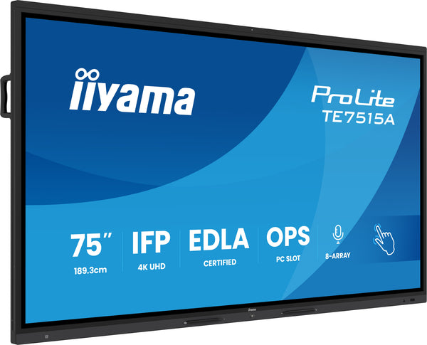 75iWIDE IFP 40-Points Bonded DeepContrast IR? Screen 3840 x 2160 4K UHD IPS panel LED Bl. Google EDLA Certified Full Metal Housing Fan-less Speakers(2x 20 Watt(