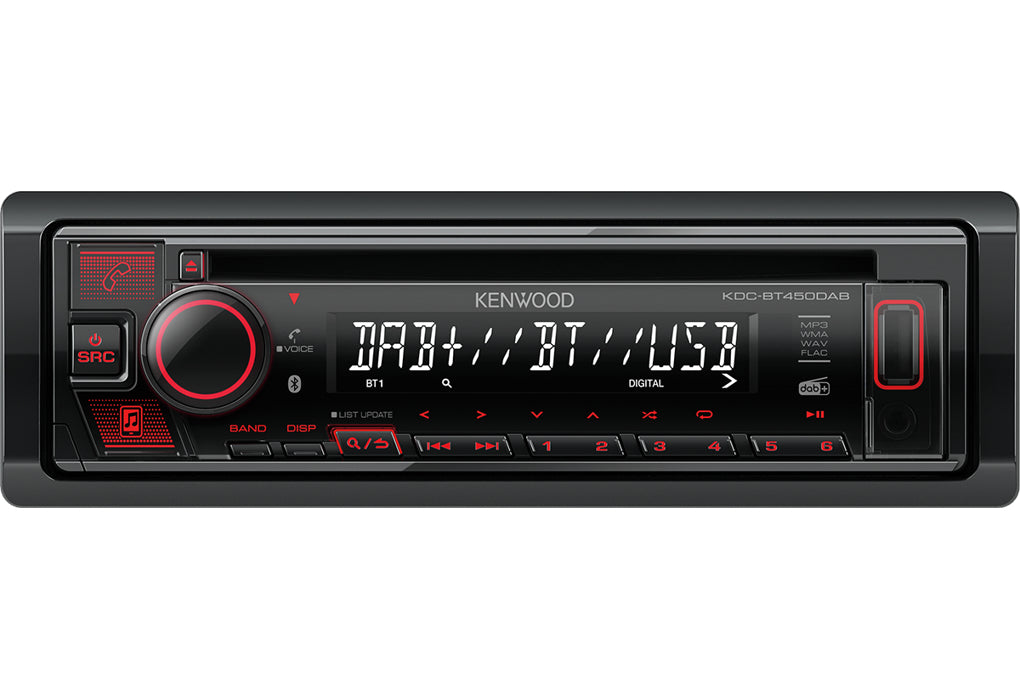 Kenwood KDC BT450DAB Single-DIN Sort injektion