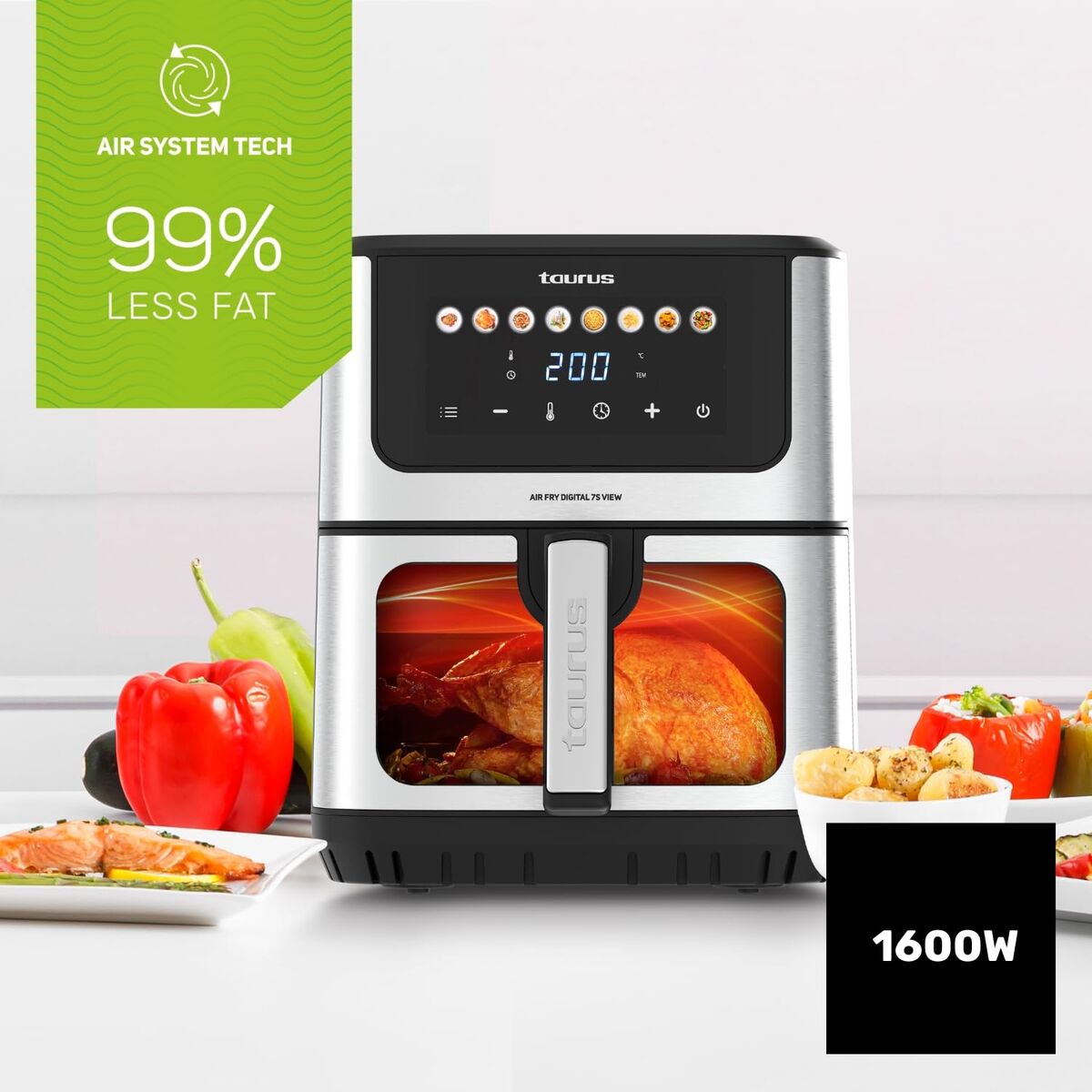 Varmluftsfrituregryde Taurus 973999000 Sort