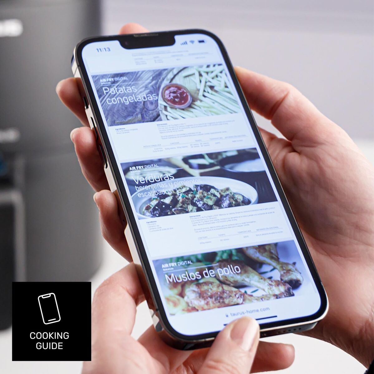 Varmluftsfrituregryde Taurus 973999000 Sort