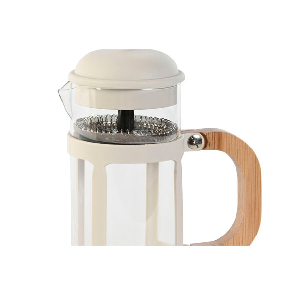 Kaffekande med stempel Home ESPRIT Hvid Natur Rustfrit stål polypropylen 350 ml 13 x 8 x 19 cm