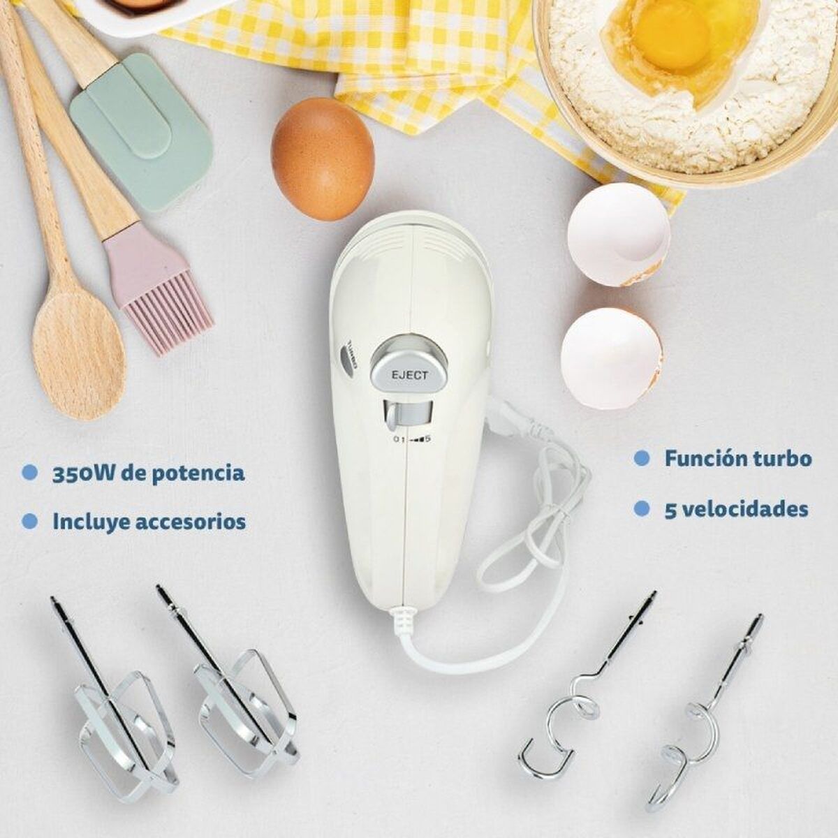 Blender/dejmixer Grunkel AM-350TURBO5 350 W Hvid 1 L