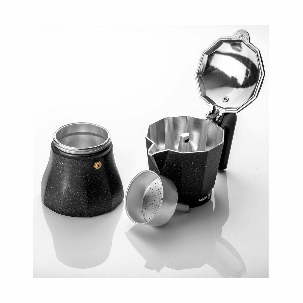 Italiensk Kaffekande Fagor TIRAMISU 3 Sort Aluminium