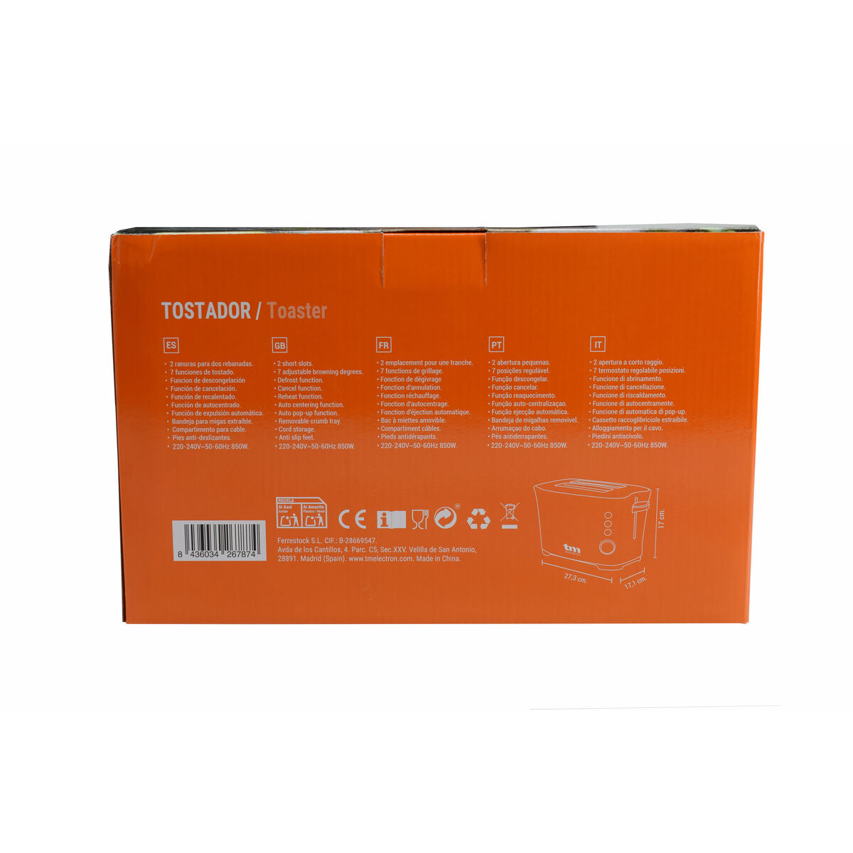 Brødrister TM Electron 850 W