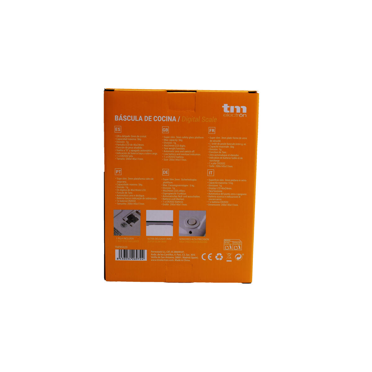 køkkenvægt TM Electron Eco Plum 5 kg