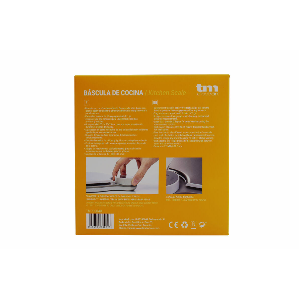 køkkenvægt TM Electron Grå 5 kg (171 x 184 x 31,5 mm)