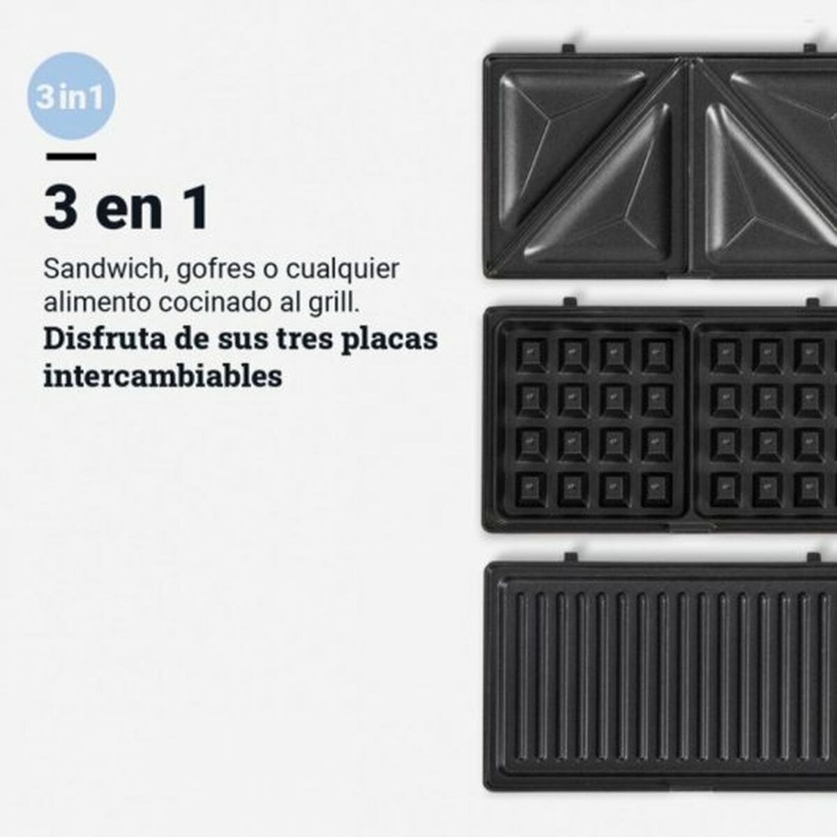 Sandwich Maker Universal Blue 700 W Sort