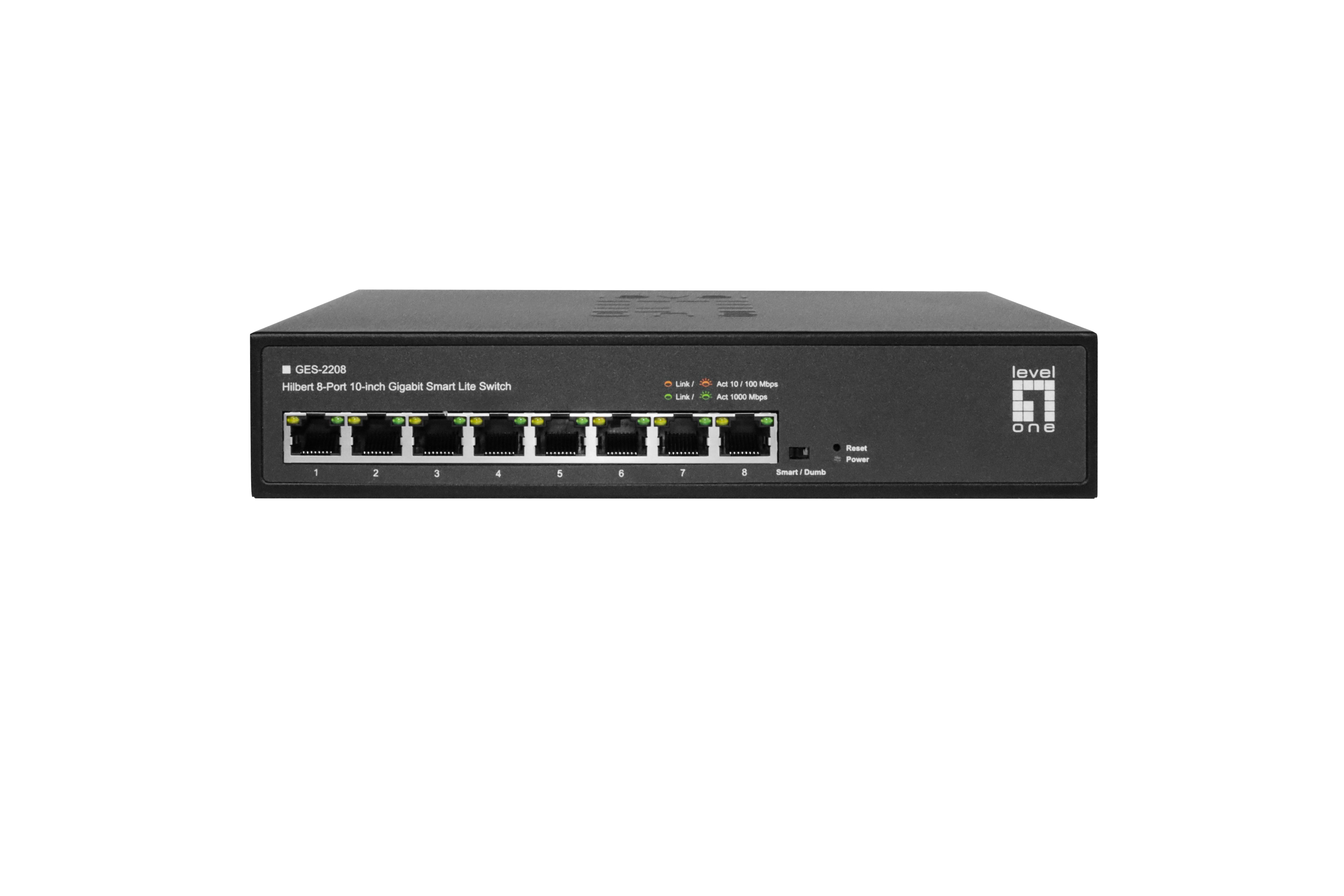 LevelOne GES-2208 netværksswitch Administreret L2 Gigabit Ethernet (10/100/1000) Sort