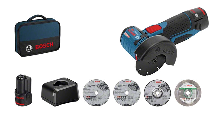 Bosch GWS 12V-76 Professional Vinkelsliber Batteridrevet 2 batterier inkluderet
