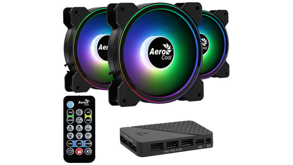 AeroCool Saturn 12F ARGB Pro Systemkabinetblæsersæt 1-pack Sort 120 mm
