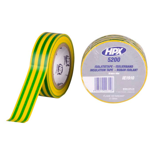 HPX isolerbånd gul/grøn 19mm x 10m