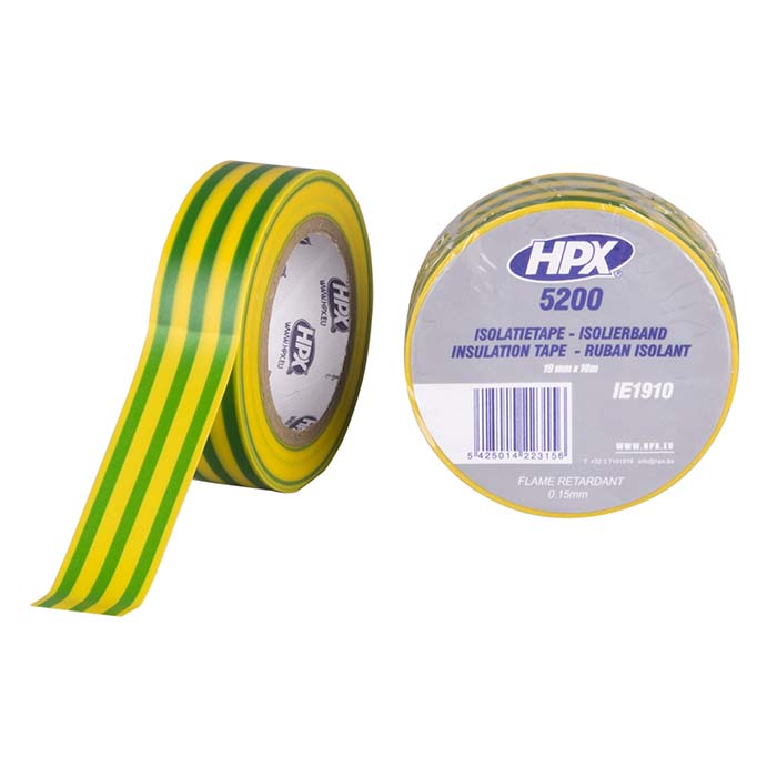 HPX isolerbånd gul/grøn 19mm x 10m