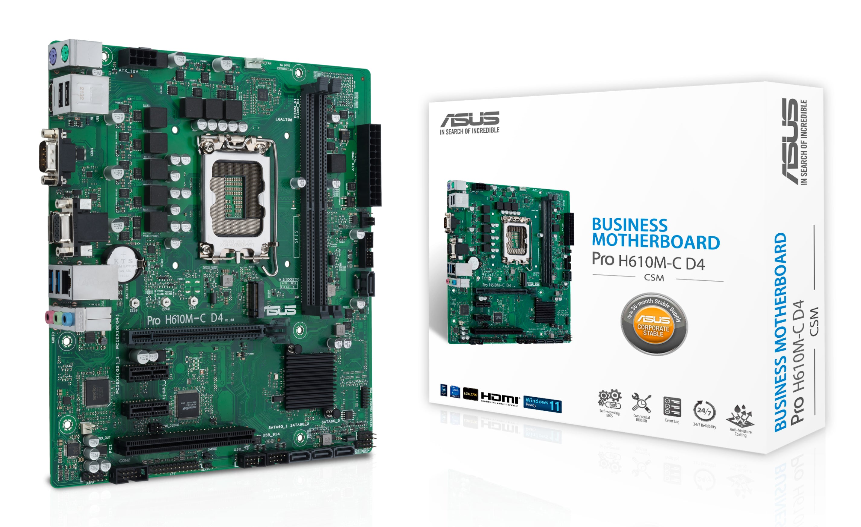ASUS PRO H610M-C D4-CSM Micro-ATX LGA1700  Intel H610