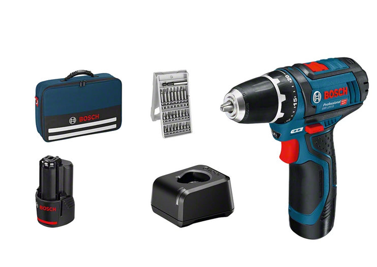 Bosch GSR Professional 12V-15 Bore-/skruemaskine 2 batterier inkluderet