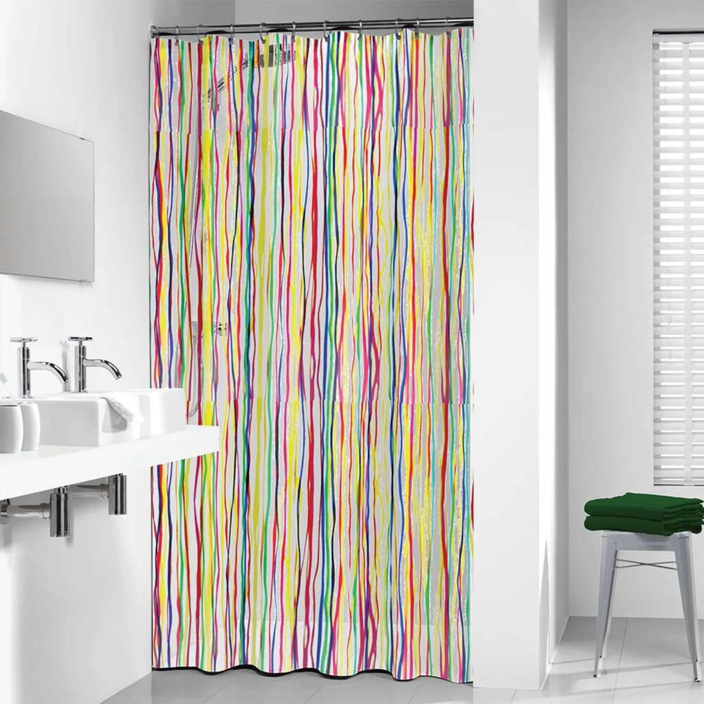 Sealskin Badeforhæng Rigato 180X200 Cm Flerfarvet