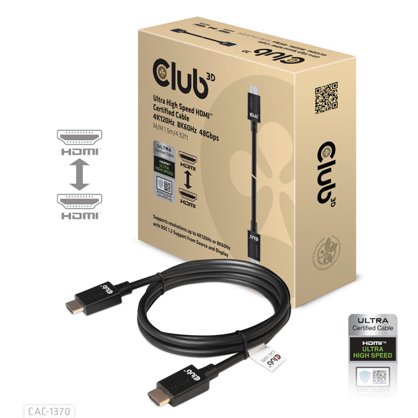 Club 3D CAC-1370 HDMI 2.1 kabel 1.5m Sort